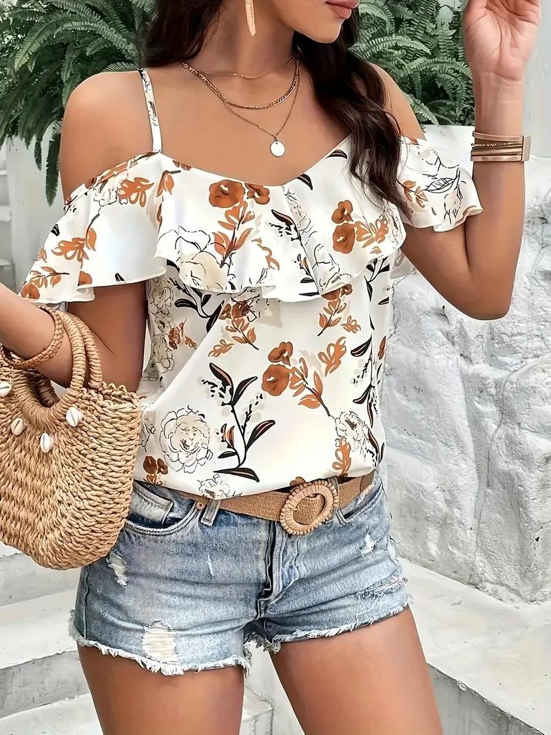 Demoprodukt - Elegant blomstret cami-topp
